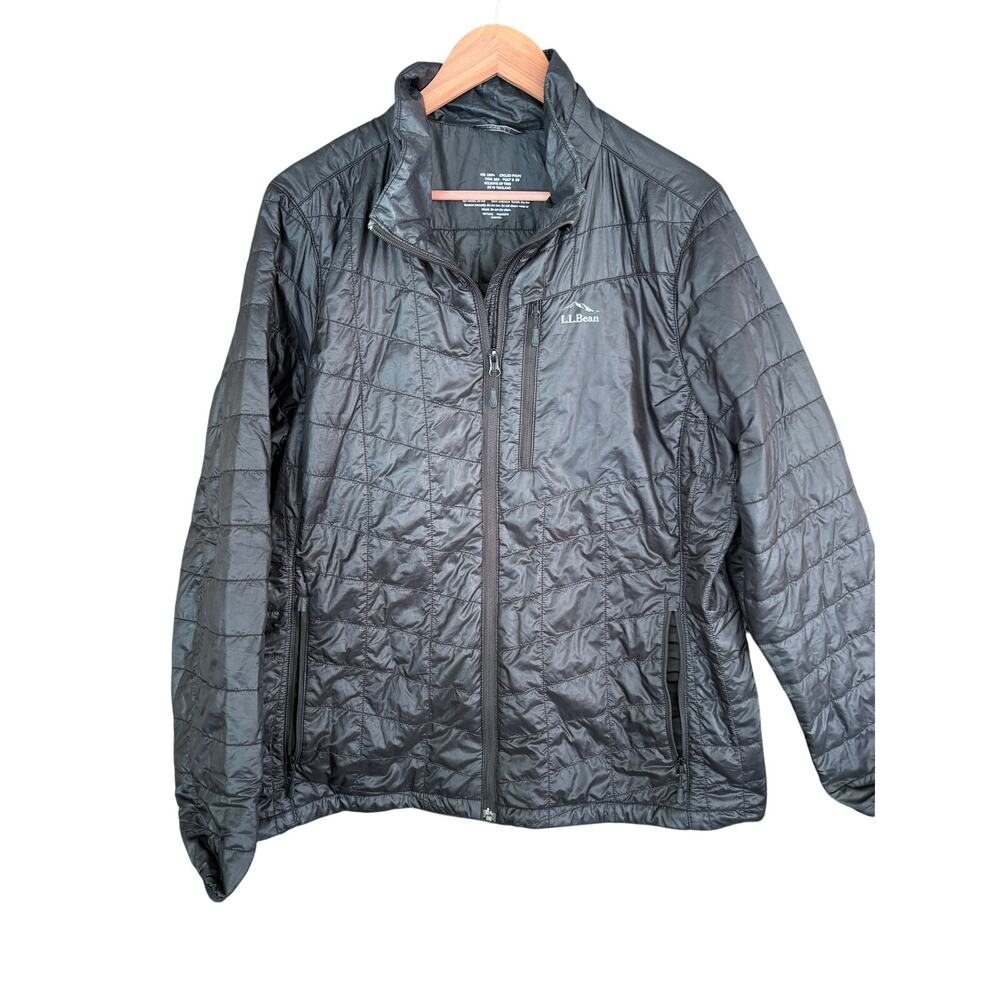 LL Bean Mens PrimaLoft Packaway Jacket L Black 2XL Quilted Puffer Hike Camp